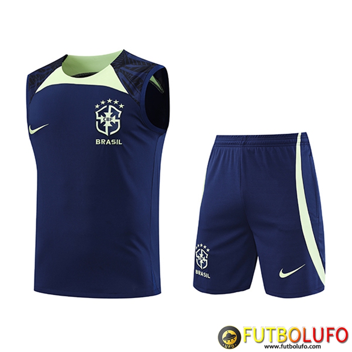 Camiseta Entrenamiento sin mangas + Cortos Brasil Azul marino 2022/2023