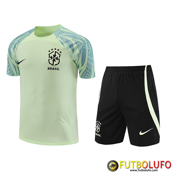 Camiseta Entrenamiento + Cortos Brasil Verde 2022/2023