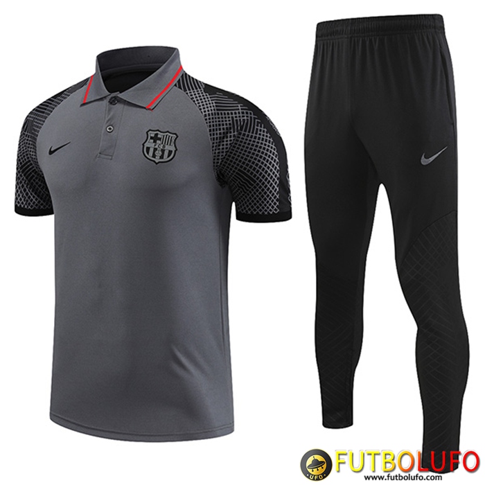 Camiseta Polo FC Barcelona Gris Oscuro 2022/2023