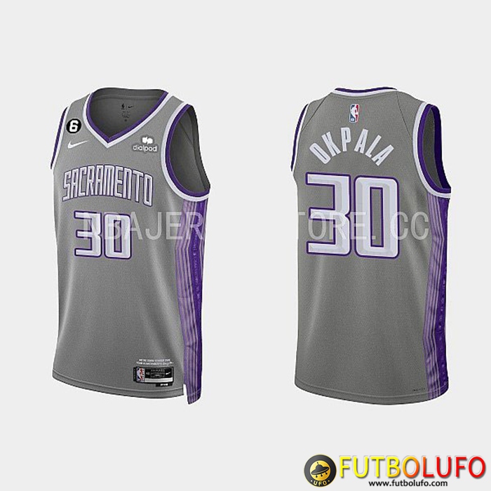 Camisetas Sacramento Kings (OKPALA #30) 2022/23 Gris