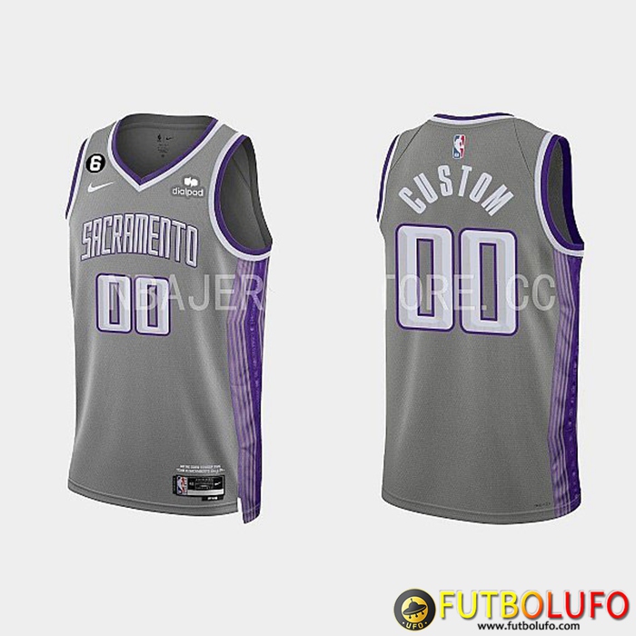 Camisetas Sacramento Kings (GUSTOM #00) 2022/23 Gris