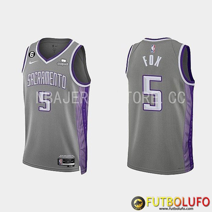 Camisetas Sacramento Kings (FOX #5) 2022/23 Gris