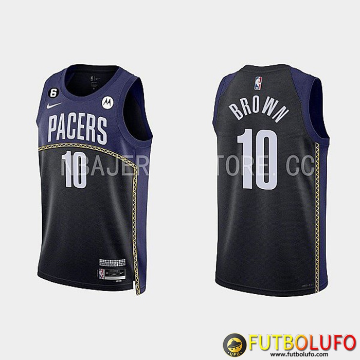 Camisetas Indiana Pacers (BROWN #10) 2022/23 Negro/Azul