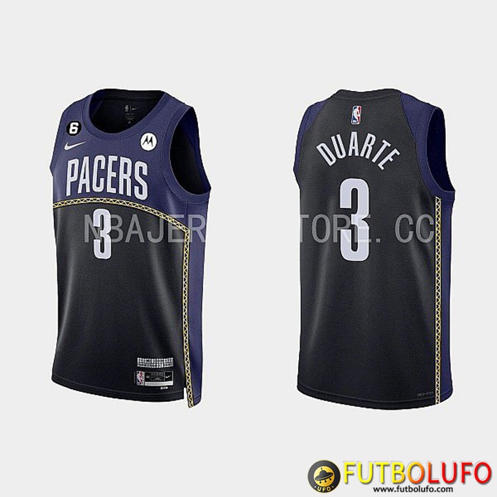 Camisetas Indiana Pacers (DUARTE #3) 2022/23 Negro/Azul