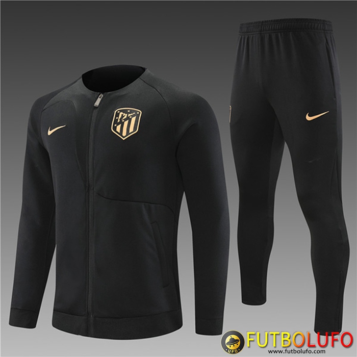Chandal Equipos De Futbol - Chaqueta Atletico Madrid Ninos Negro 2022/2023