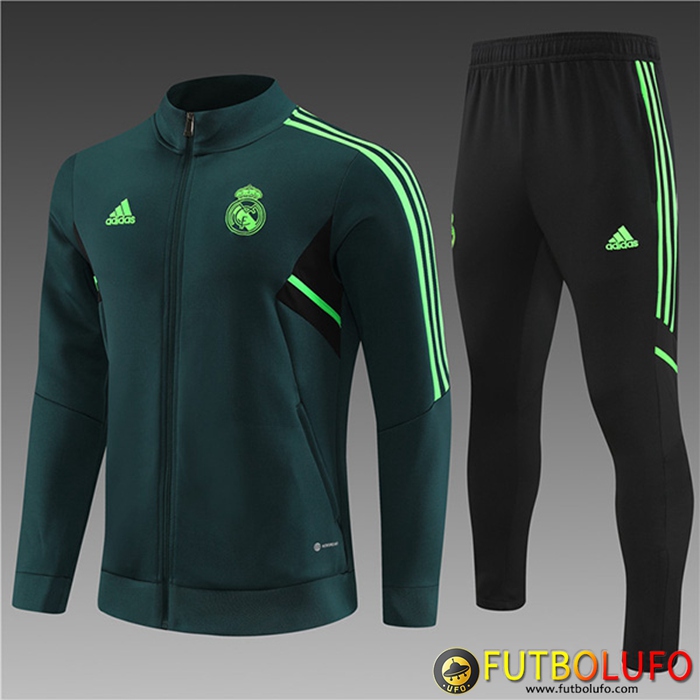 Chandal Equipos De Futbol - Chaqueta Real Madrid Ninos Verde 2022/2023