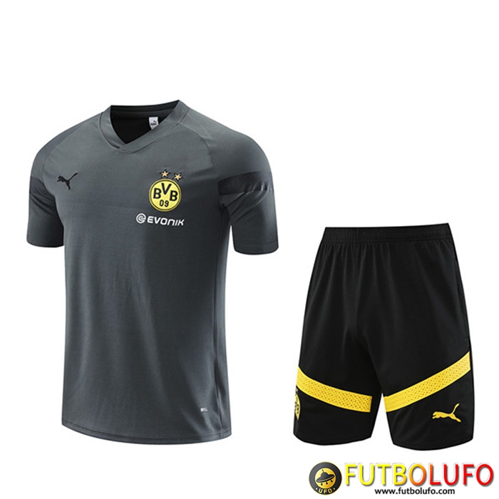 Camiseta Entrenamiento + Cortos Dortmund Gris 2022/2023