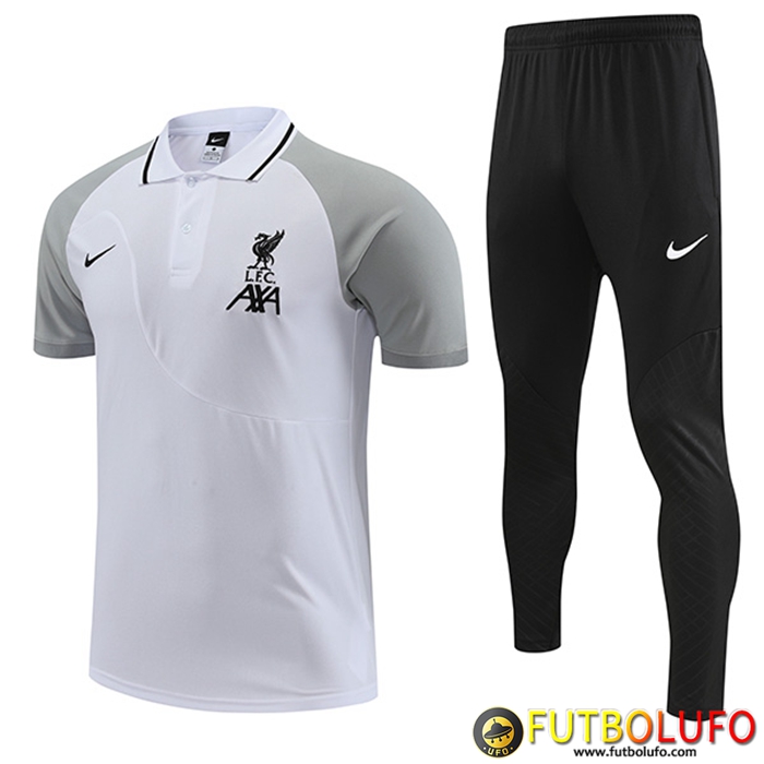 Camiseta Polo FC Liverpool Blanco/Gris 2022/2023