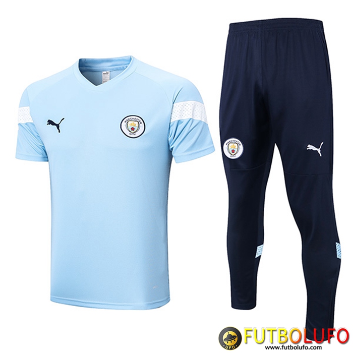 Camiseta Entrenamiento + Pantalones Manchester City Azul Claro 2022/2023