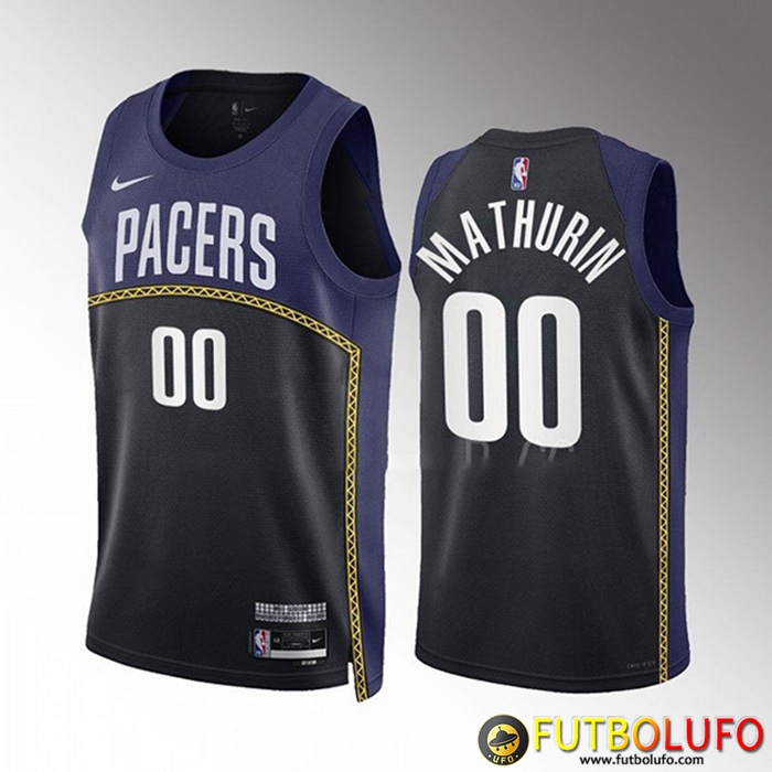 Camisetas Indiana Pacers (MATHURIN #00) 2022/23 Negro/Azul