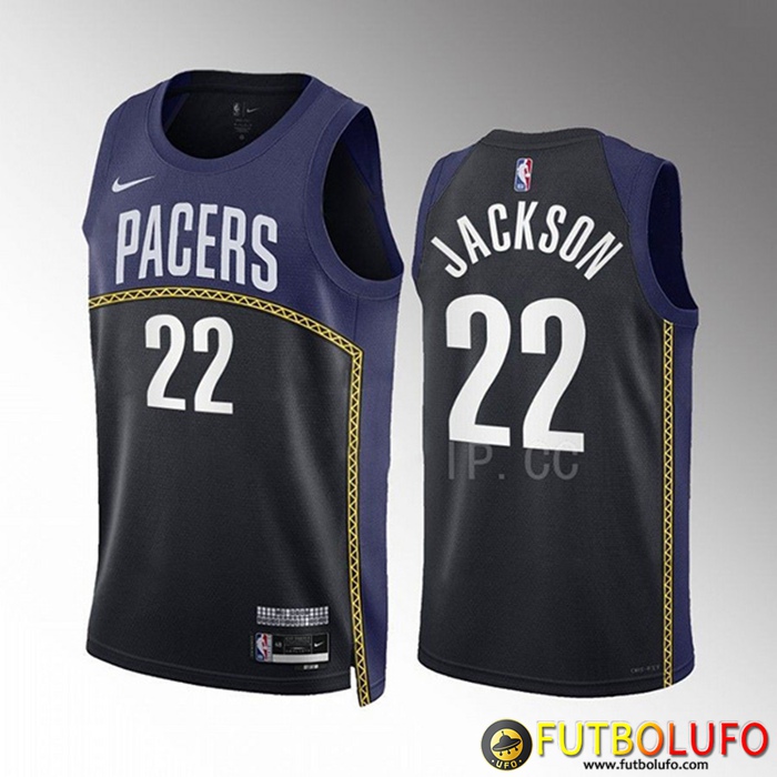 Camisetas Indiana Pacers (JACKSON #22) 2022/23 Negro/Azul