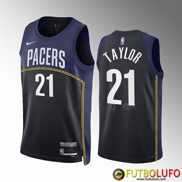 Camisetas Indiana Pacers (TAYLOR #21) 2022/23 Negro/Azul