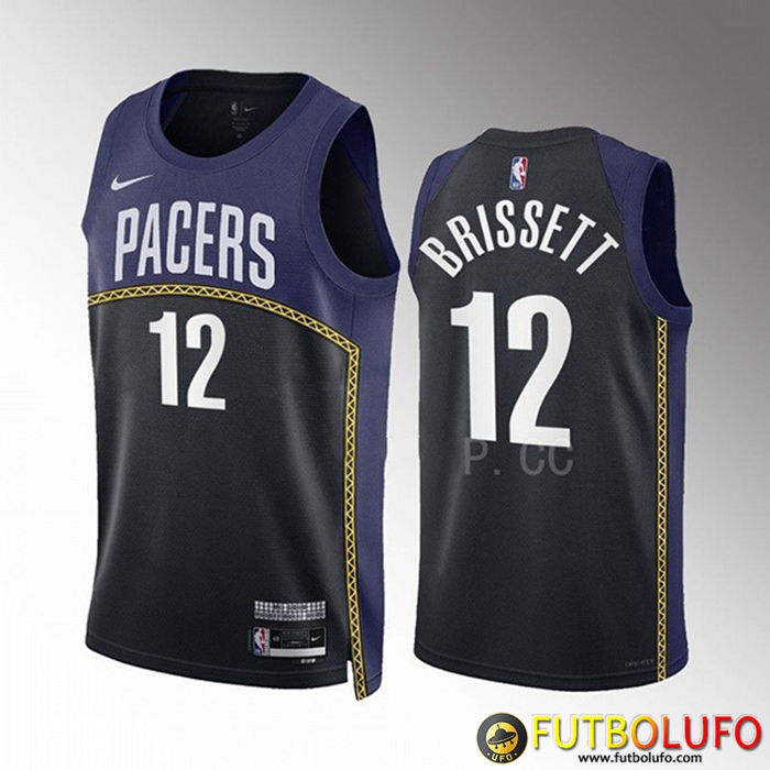 Camisetas Indiana Pacers (BRISSETT #12) 2022/23 Negro/Azul