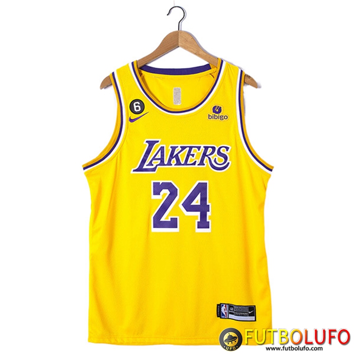 Camisetas Los Angeles Lakers (BRYANT #24) 2022/23 Amarillo