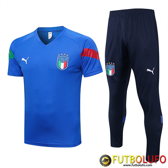 Camiseta Entrenamiento + Cortos Italia Azul 2023/2023