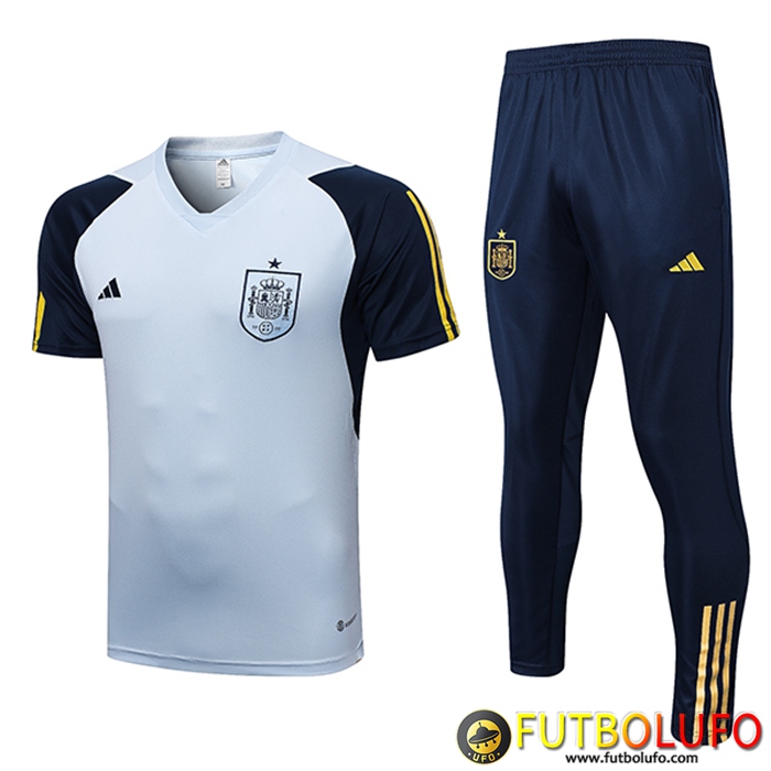 Camiseta Entrenamiento + Cortos España Azul Claro 2023/2023