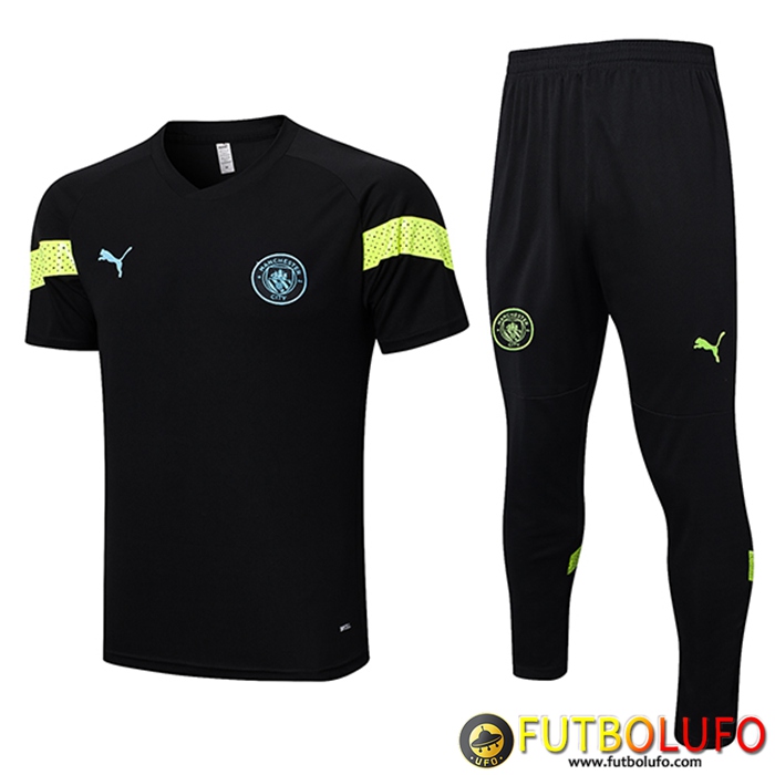 Camiseta Entrenamiento + Cortos Manchester City Negro 2023/2023