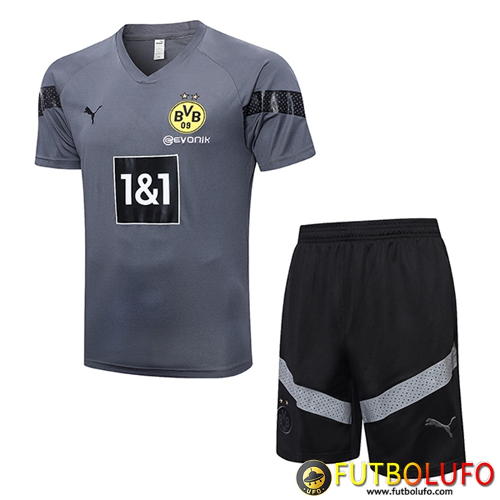 Camiseta Entrenamiento + Cortos Dortmund Gris 2023/2023