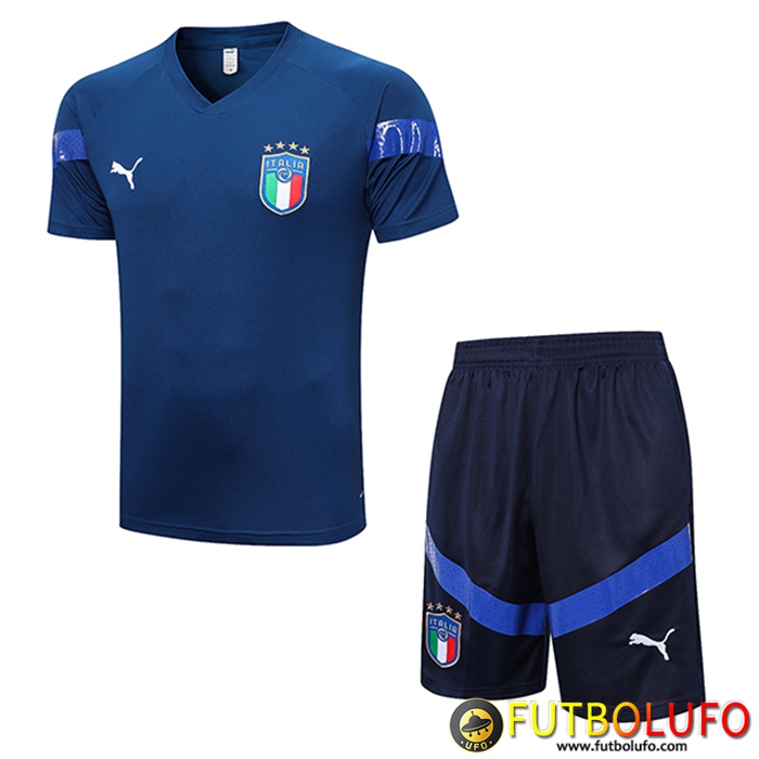 Camiseta Entrenamiento + Cortos Italia Azul marino 2023/2023