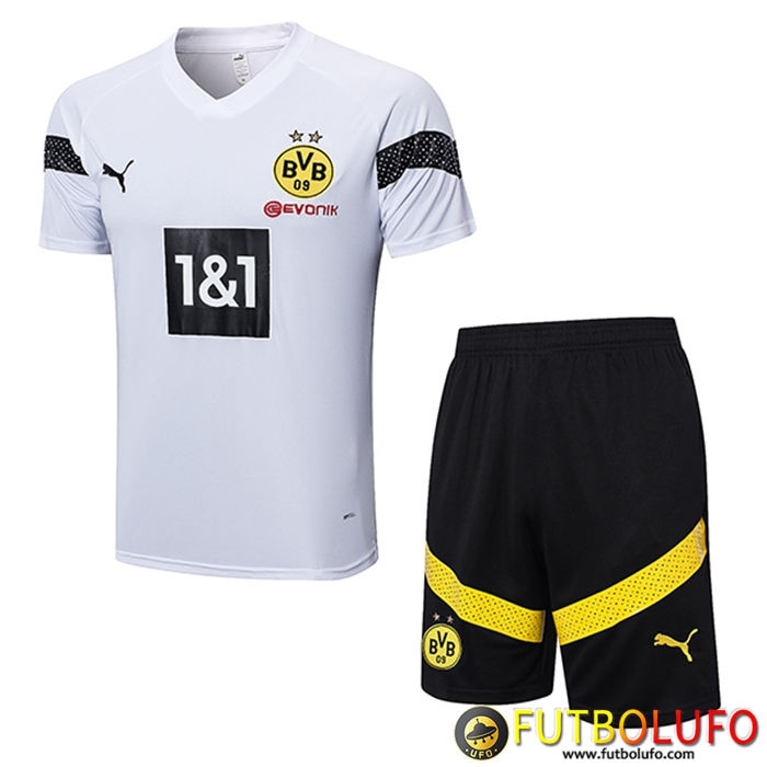 Camiseta Entrenamiento + Cortos Dortmund Blanco 2023/2023