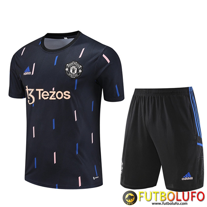 Camiseta Entrenamiento + Cortos Manchester United Negro 2023/2023