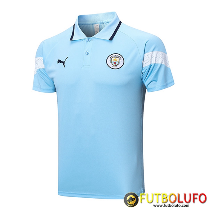 Camiseta Polo Manchester City Azul Claro 2023/2023 -02