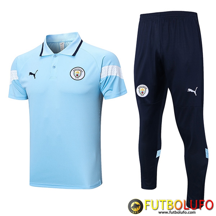 Camiseta Polo Manchester City Azul Claro 2023/2023