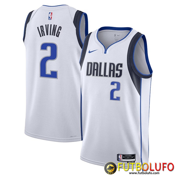 Camisetas Dallas Mavericks (IRVING #2) 2023/23 Blanco Association Edition