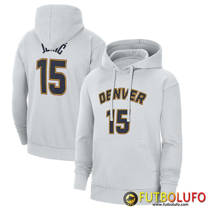 Sudadera De Entrenamiento Capucha Denver Nuggets Blanco 2023