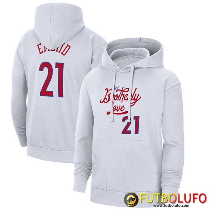 Sudadera De Entrenamiento Capucha Philadelphia 76ers Blanco 2023