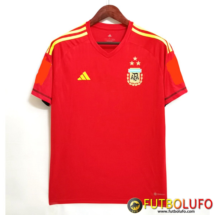 Camiseta Equipo Nacional Argentina 3 Stars Portero Rojo 2023/2023