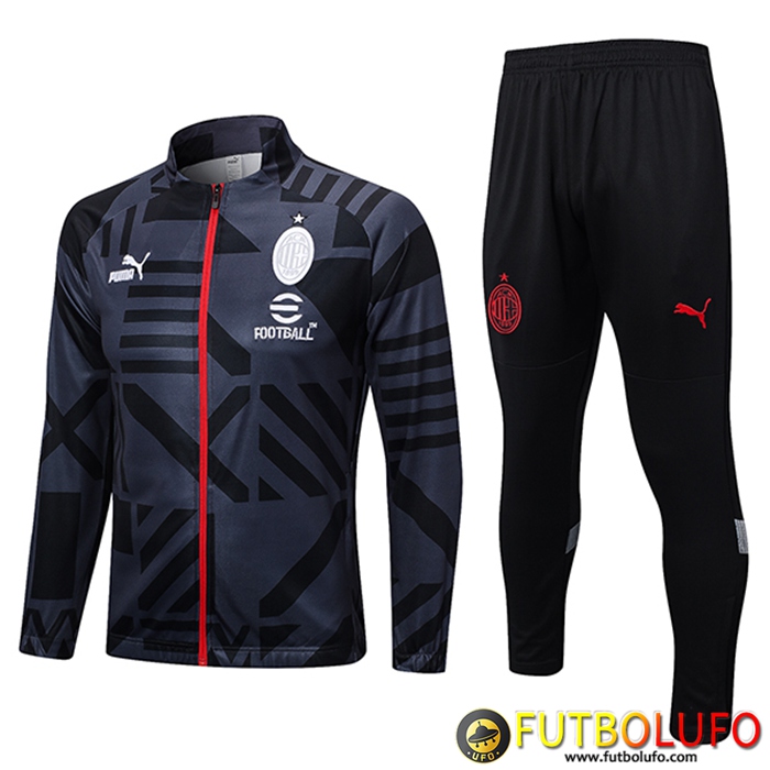 Chandal Equipos De Futbol - Chaqueta AC Milan Negro/Gris 2023/2023