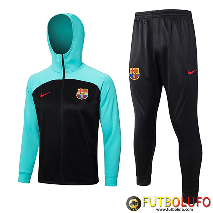 Chaqueta Con Capucha Chandal Rompevientos Chaqueta FC Barcelona Negro/Azul 2023/2023
