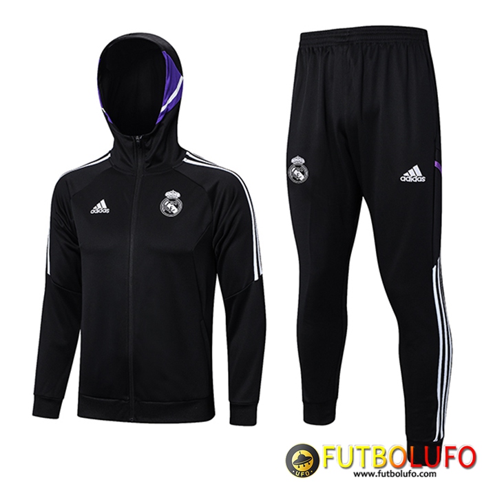 Chaqueta Con Capucha Chandal Rompevientos Chaqueta Real Madrid Negro 2023/2023