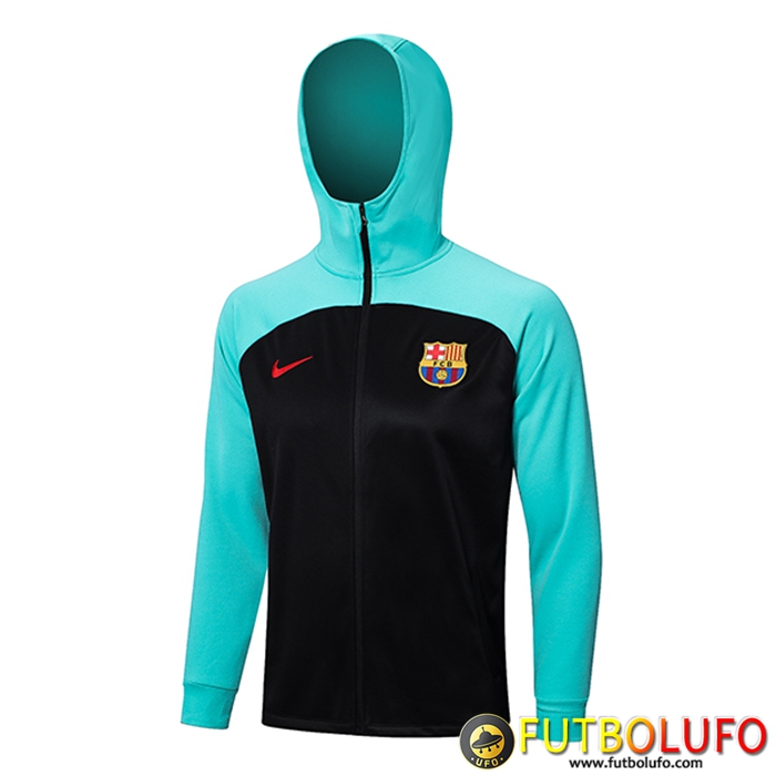 Chaqueta Con Capucha FC Barcelona Negro/Azul 2023/2023