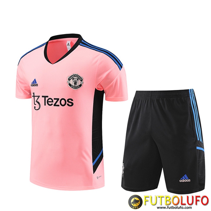Camiseta Entrenamiento + Cortos Manchester United Rosa 2022/2023