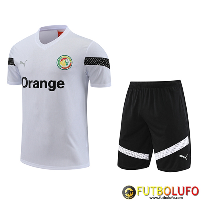 Camiseta Entrenamiento + Cortos Senegal Blanco 2023/2024