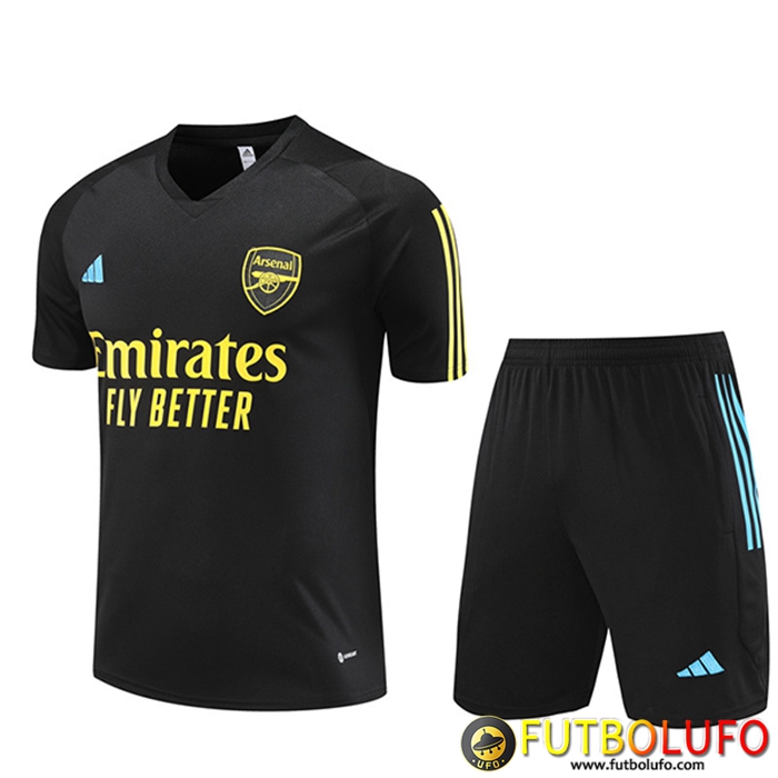 Camiseta Entrenamiento + Cortos Arsenal Negro 2023/2024