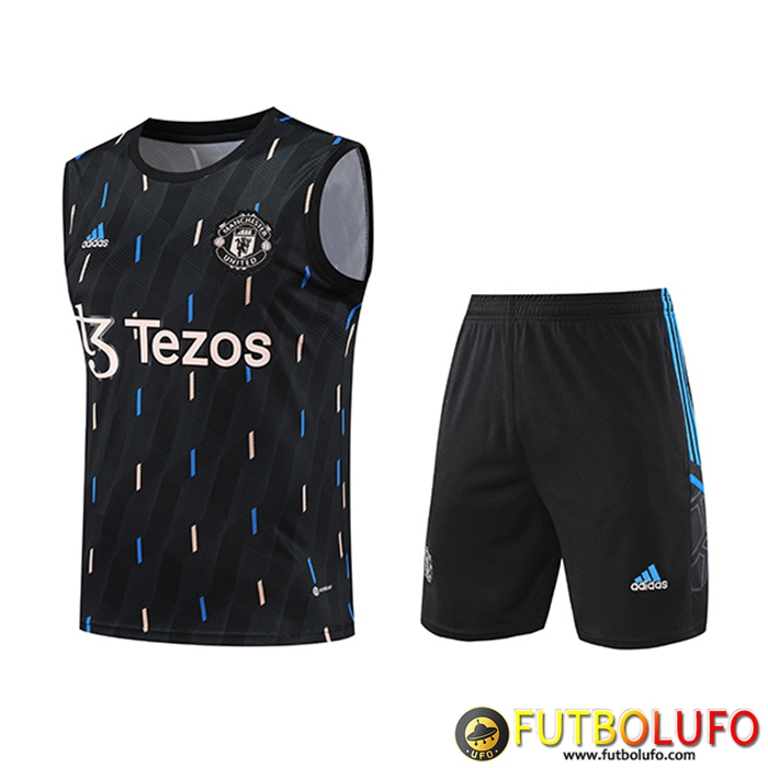 Camiseta Entrenamiento sin mangas + Cortos Manchester United Negro 2023/2024