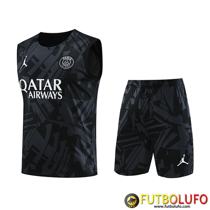 Camiseta Entrenamiento sin mangas + Cortos PSG Jordan Negro 2023/2024