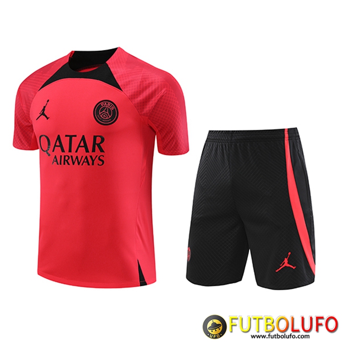 Camiseta Entrenamiento + Cortos PSG Jordan Rojo 2023/2024