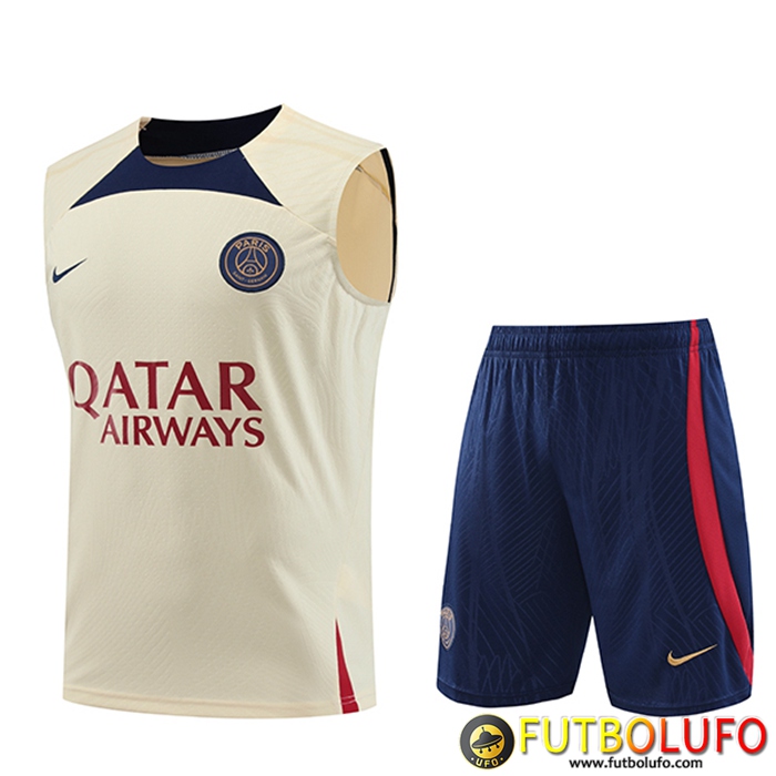 Camiseta Entrenamiento sin mangas + Cortos PSG Amarillo 2023/2024