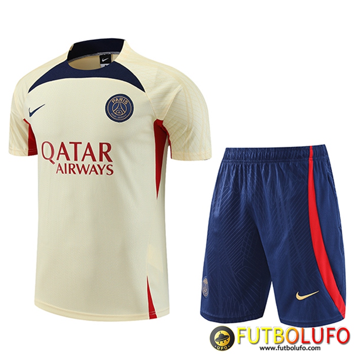 Camiseta Entrenamiento + Cortos PSG Amarillo 2023/2024