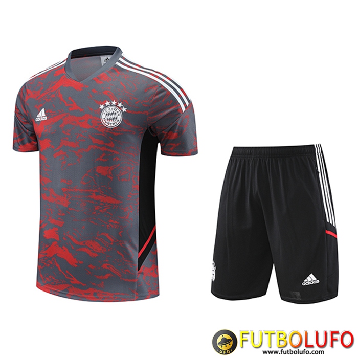 Camiseta Entrenamiento + Cortos Bayern Munich Rojo/Gris 2023/2024