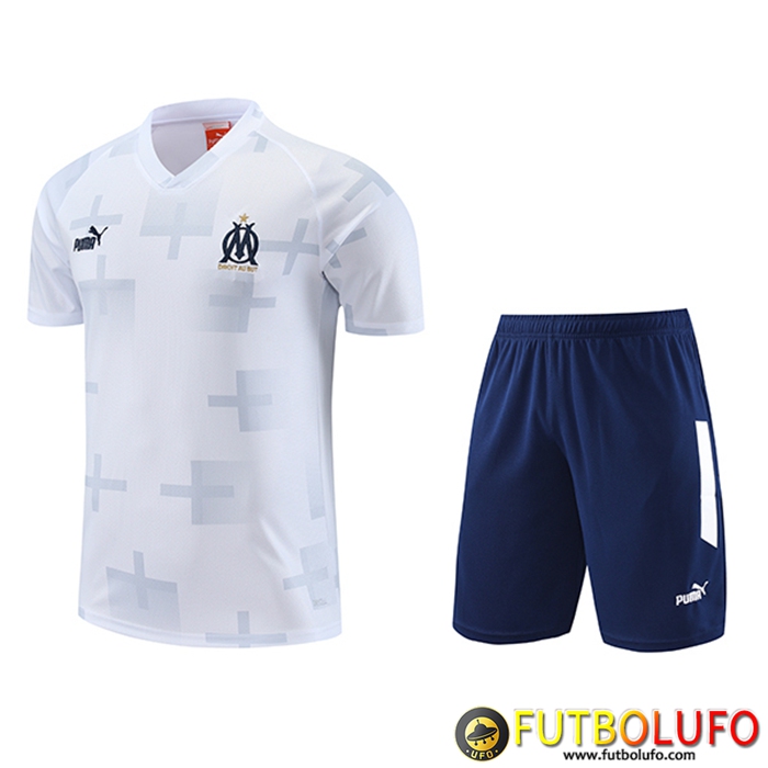 Camiseta Entrenamiento + Cortos Marsella Blanco 2023/2024