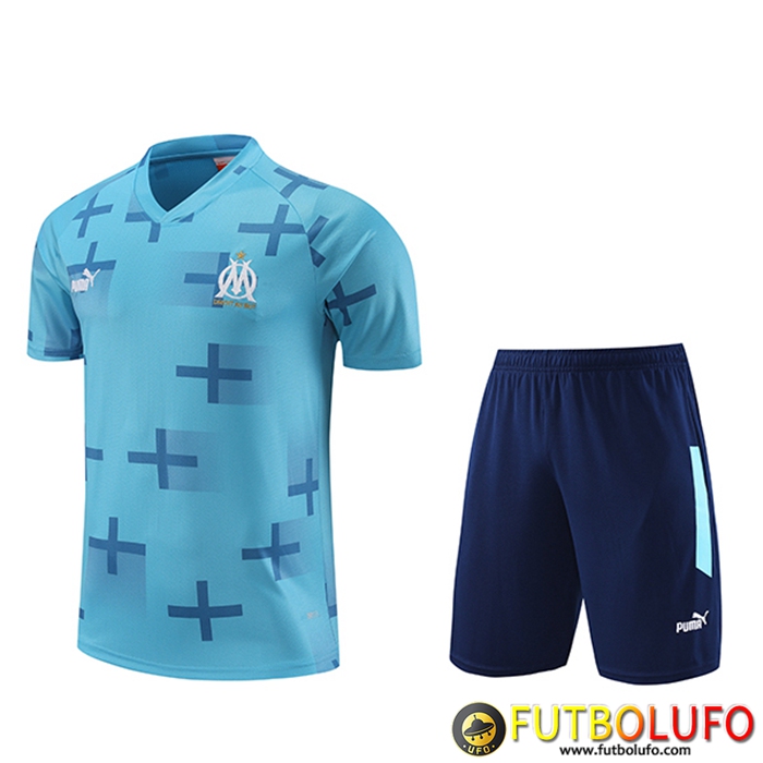 Camiseta Entrenamiento + Cortos Marsella Azul Claro 2023/2024