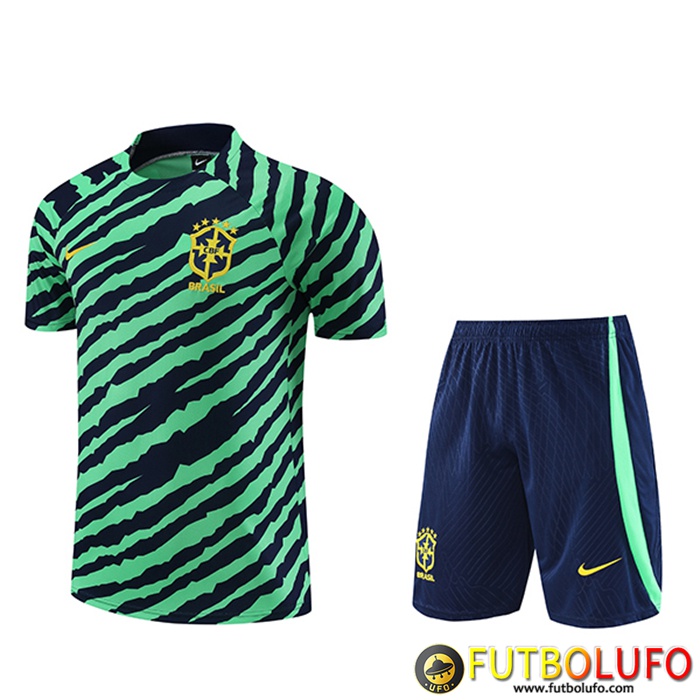 Camiseta Entrenamiento + Cortos Brasil Verde 2023/2024