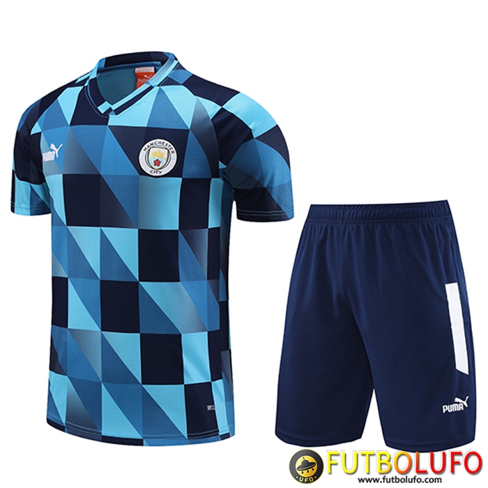 Camiseta Entrenamiento + Cortos Manchester City Azul Claro 2023/2024