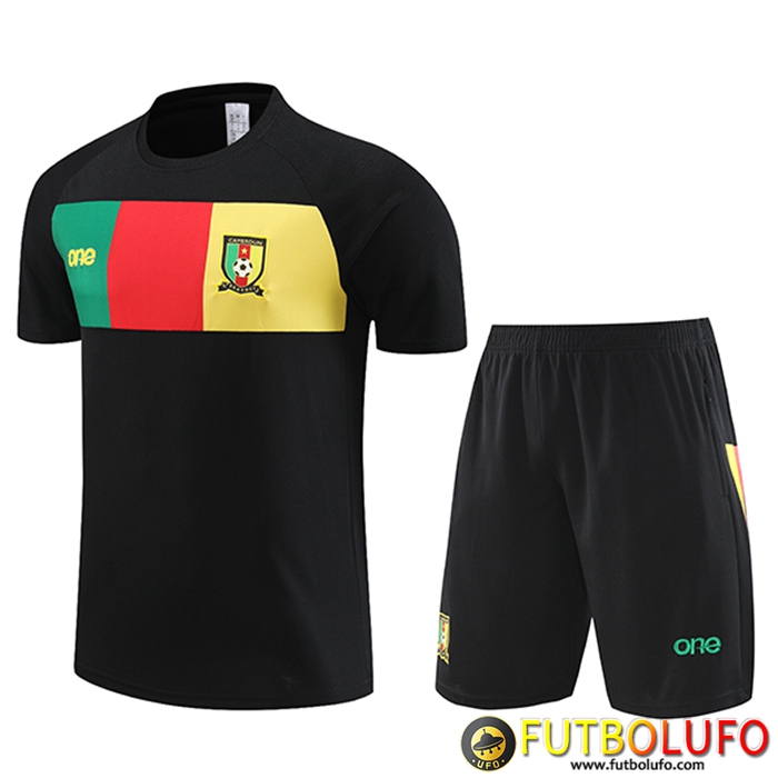 Camiseta Entrenamiento + Cortos Camerún Negro 2023/2024