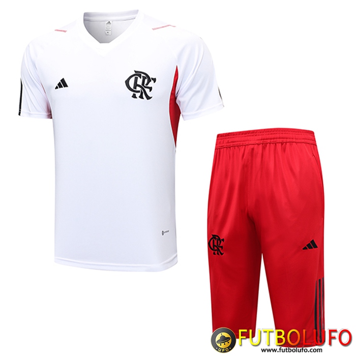 Camiseta Entrenamiento + Cortos Flamengo Blanco 2023/2024